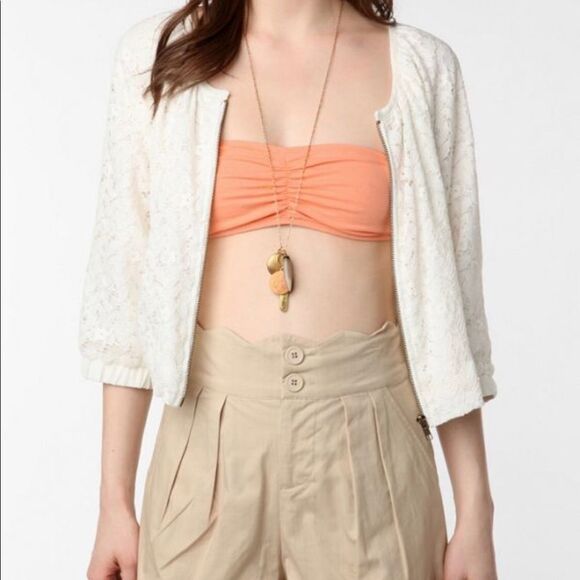 Pins and needles mauve lace bomber jacket S - Picture 3 of 8